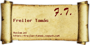 Freiler Tamás névjegykártya